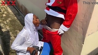 Santa And Hijabi Babe Engage In Festive Sexual Encounter. Subscribe For More.
