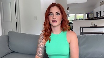 Redheaded Neighbor Seeks Help From Her Boyfriend For Intense Raw Sex And Creampie