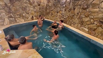 Our Friends And Us Had A Great Time At The Motel, Sharing A Sensual Moment And Having Sex In Various Positions On A Red And See-Through Bed