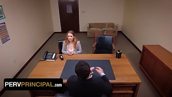 Kira Fox Visits Principal Green'S Office For A Heated Discussion About His Stepdaughter
