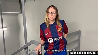 Barcelona Fan Gets Doggy Style And Anal By Psg Fans In The Stadium Corridors