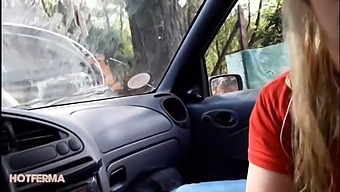 A Voluptuous Woman Gives A Public Blowjob To A Stranger In The Street