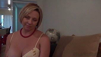 Big-Boobed Blonde Mom Brianna Beach Likes To Watch Her Step Son Pleasure Himself.